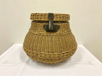 Pottery Barn Jacquelyne Lidded Barrel Basket