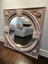 Large Custom Mirror Made With White Washed Reclaimed Wood