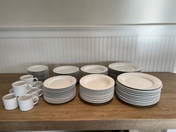 Set Of Crate & Barrel White Dinnerware Dishes