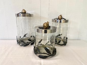 Set Of 3 Pomegranate Canisters By Michael Aram
