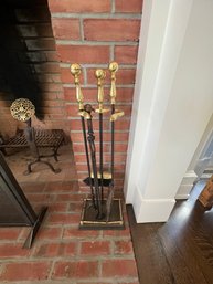 Brass Handle Fireplace Tool Set