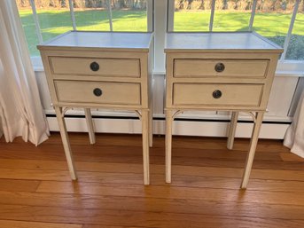 Pair Of Nightstands With Two Drawers In Antique White