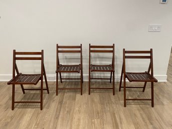 Set Of 4 Wood Folding Chairs