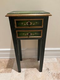 Peruvian Green Hand Painted Side Table By Urquizo Villena Humberto