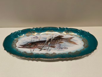 Antique Hand Painted Fish Platter