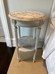 French Round Marble Top Side Table