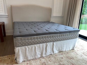 Crate And Barrel Colette King Bed With Dux Mattress And Pillow Top