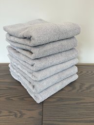 Set Of 6 Simply Essential 100 Cotton Grey Bath Towels