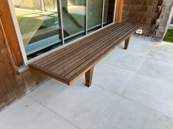 Outdoor Slatted Teak Wood Bench 8ft