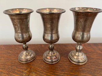 Set Of 3 Sterling Silver Cups