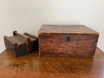 Two Antique Wood Boxes