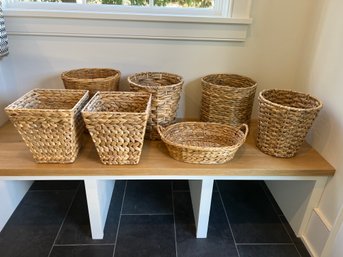 Lot Of Decorative Wicker Baskets