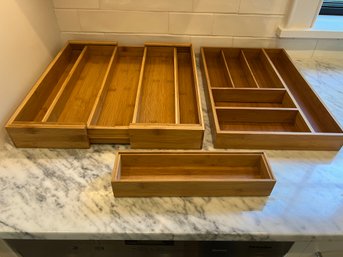 Wood Utensil Silverware Trays