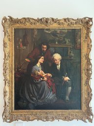Antique Oil Painting Signed And Dated 1863   31x36 Inches