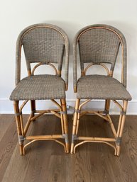 Pair Of Serena And Lily Rattan Kitchen Counter Stool (Lot #3 Of 3)