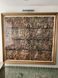 Large Framed Mixed Media Abstract Expressionist Modern Art (More Pictures Added)