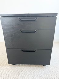 IKEA Galant Drawer Unit On Casters With Combination Lock Black Stained Ash Veneer
