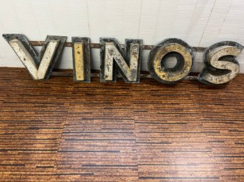 Vintage Metal Vinos Wine Sign