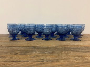Blue Handblown Glass Goblets