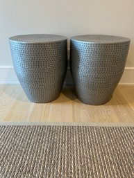 Pair Of Round Metal End Tables