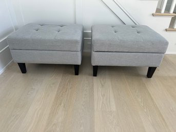 Pair Of Two Storage Ottomans