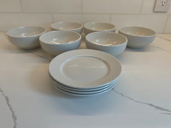 Set Of Elle Decor White Bowls And Plates
