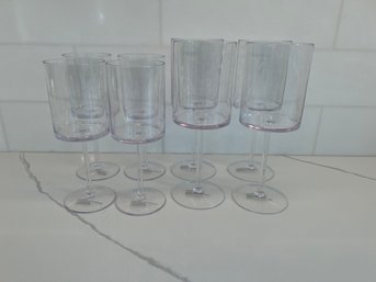 Set Of Eight Plastic Wine Glasses