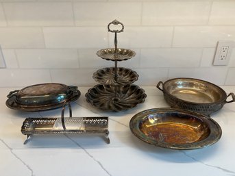 Lot Of Silverplate Serving Pieces