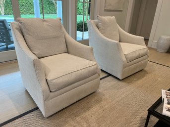 Pair Of Two Robin Bruce Swivel Arm Chairs (1 Of 2 Sets)