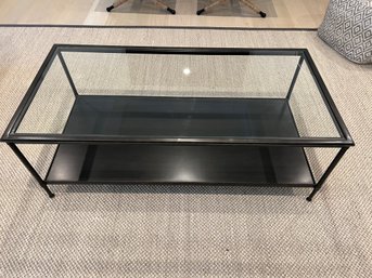 Crate & Barrel Modern Glass Top Coffee Table (1 Of 2)