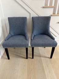 Pair Of Blue Upholstered Chairs
