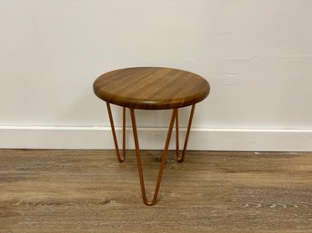 Small Stool With Rose Gold Legs