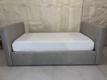 West Elm Grey Trundle/daybed With Memory Foam Mattress