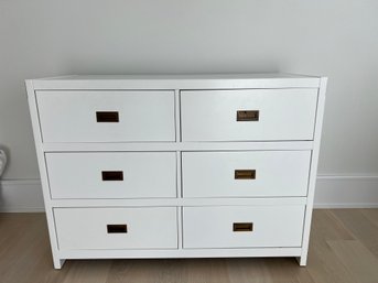 White Dresser Campaign Style Chest Of Drawers
