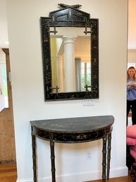Asian Style Demilume Console Table & Matching Wall Mirror
