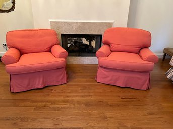 Pair Of Ralph Lauren Slipcovered Club Chairs