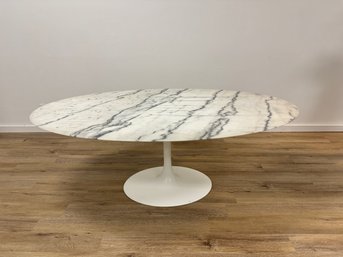 Saarinen Style Tulip Oval Dining Table With Marble Top