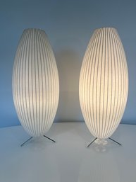 Pair Of Herman Miller Nelson Cigar Tripod Table Lamps