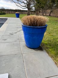 Pair Of Large Glazed Cobalt Blue Pots (#1 Of 2 Sets)