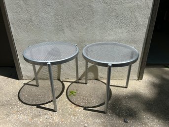 Room & Board Pair Of Outdoor Small Metal Side Tables
