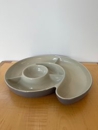 Large Ceramic Sage Serving Bowl Chip And Dip