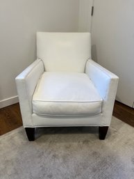 Williams Sonoma White Leather Arm Chair