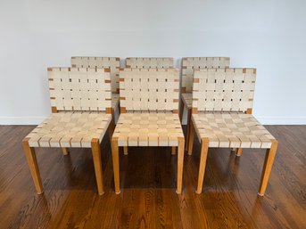 Set Of 6 Woven Dining Chairs