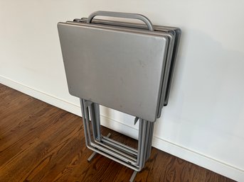 Set Of 4 Metal TV Tray Tables