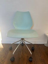 Kartell Maui By Vico Magistretti Light Blue Office Desk Chair