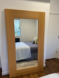 Large Light Oak Wall Mirror