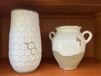Pair Of Decorative Stoneware Pieces