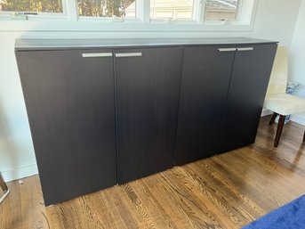 Black Double Wood Cabinet Server