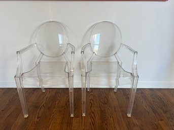 Set Of 2 Chairs Louis Ghost Design Stark By Kartell
