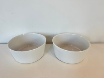 Pair Of White Ikea Serving Bowls